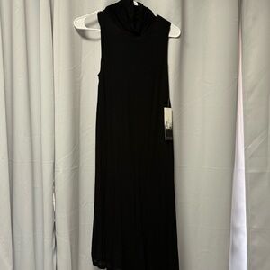 Kensie Cream Sheath Midi Dress Mock Neck Sleeveless